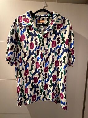 Missoni Milano Graphic Print Short Sleeve Button Up Shirt Multicolor Designer